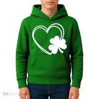 Shamrock And Hand Drawn Heart St Patty's Day St Patricks Day Kids Hoodie thumb 4