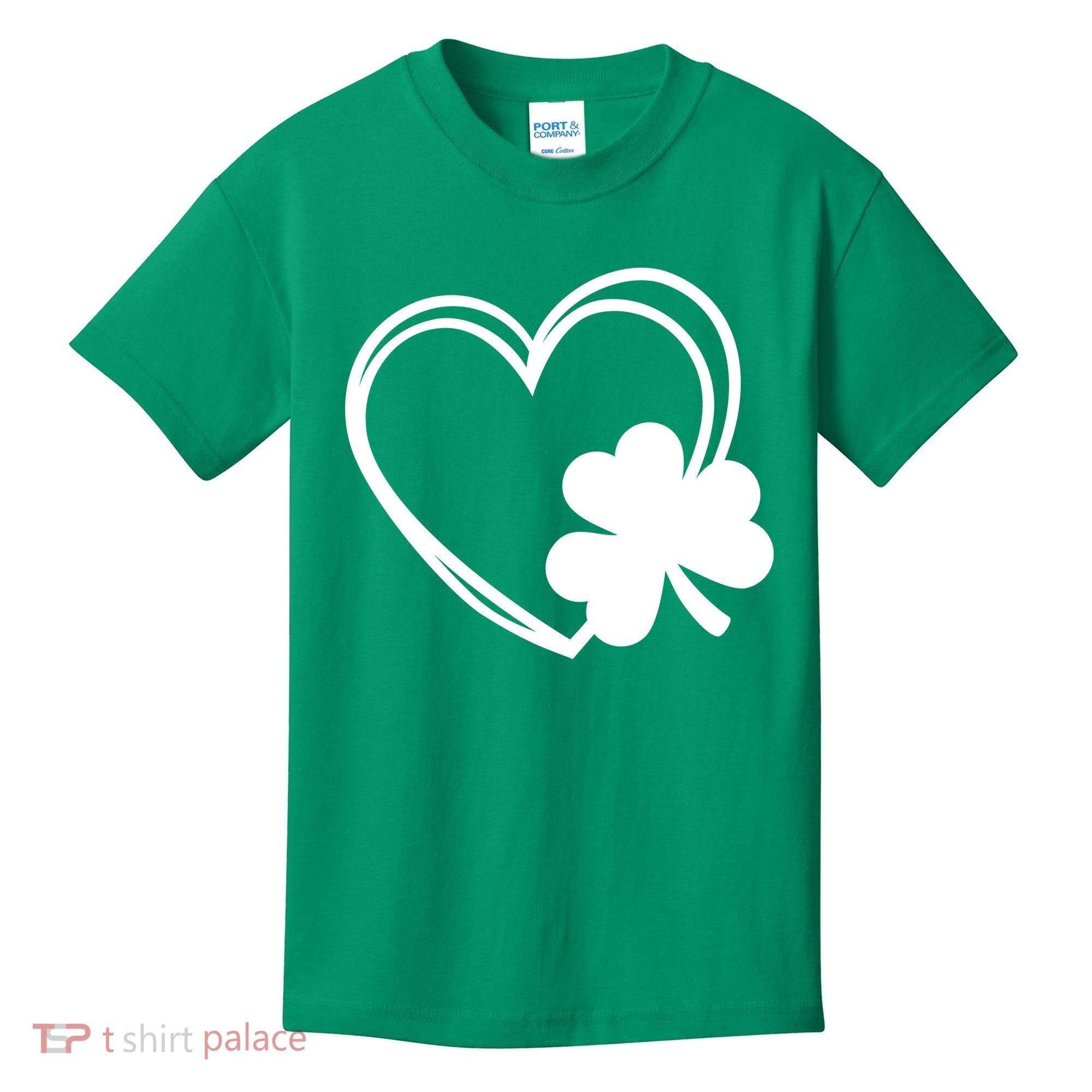 Shamrock And Hand Drawn Heart St Patty's Day St Patricks Day Kids T-Shirt
