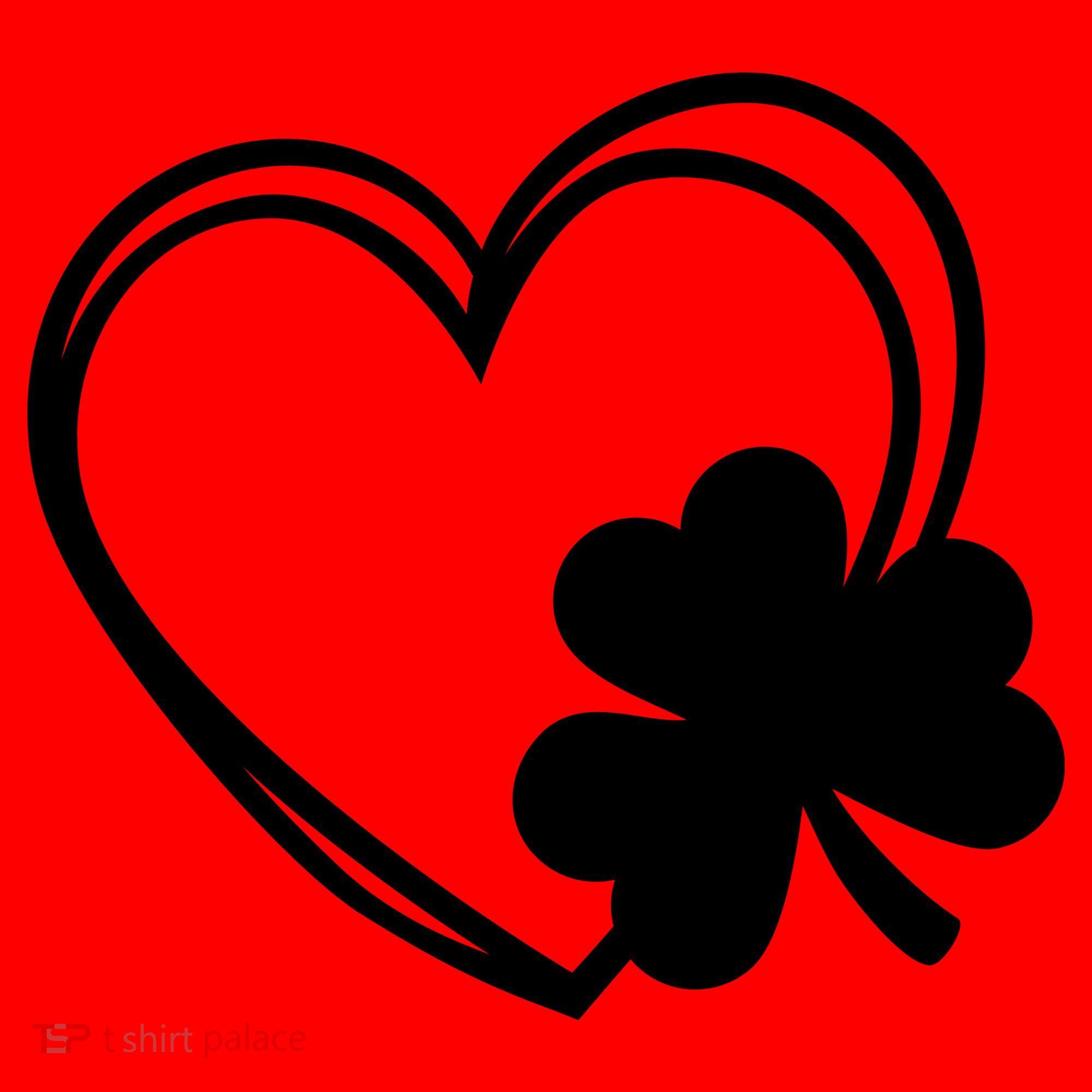 Shamrock And Hand Drawn Heart St Patty's Day St Patricks Day Santa Hat