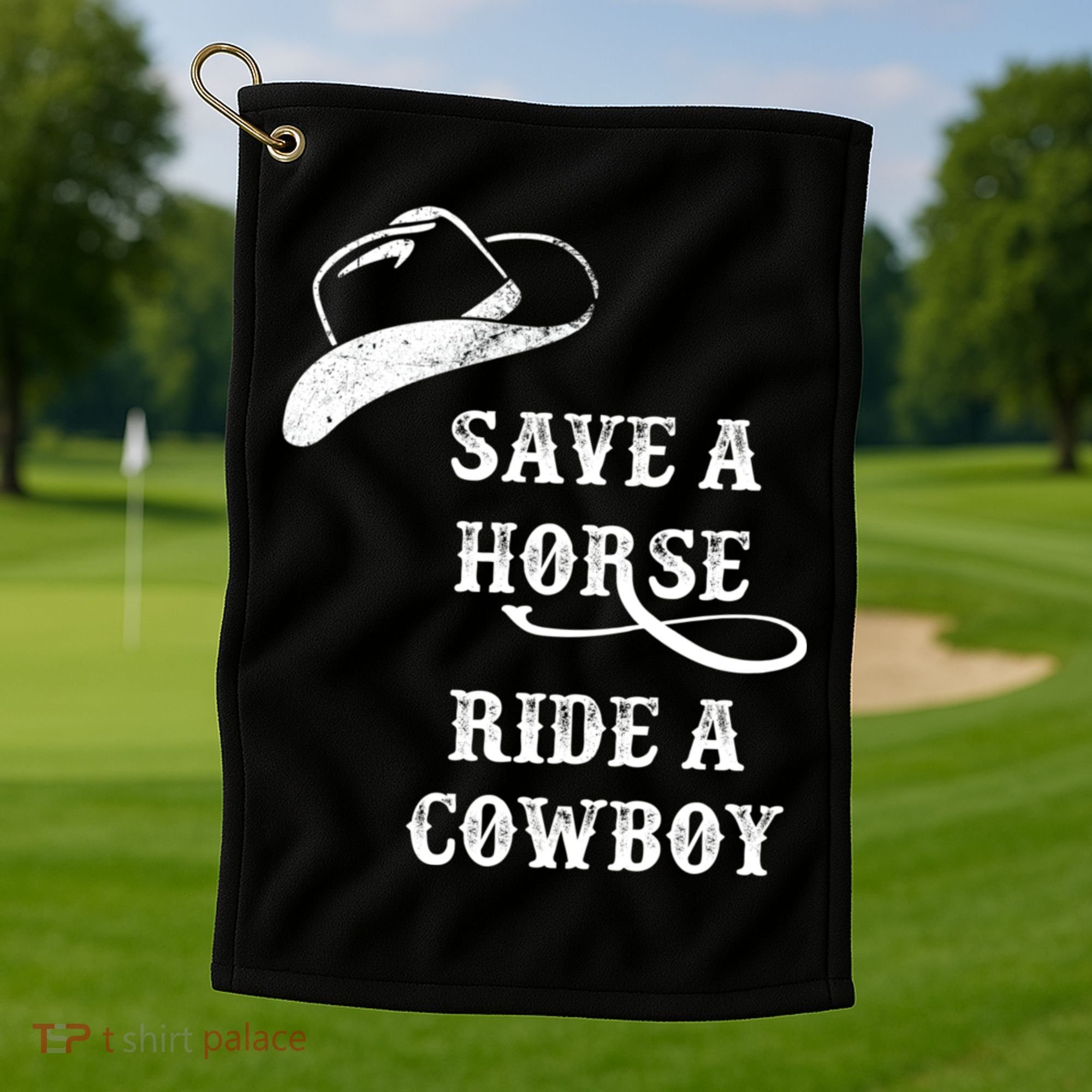 Save A Horse, Ride A Cowboy! Golf Towel
