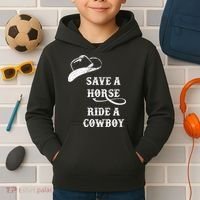 Save A Horse, Ride A Cowboy! Kids Hoodie thumb 2