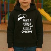Save A Horse, Ride A Cowboy! Kids Hoodie thumb 3