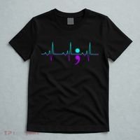 Suicide Awareness Heartbeat Happy Ribbon Support T-Shirt thumb 5