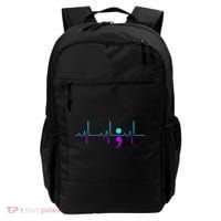 Suicide Awareness Heartbeat Happy Ribbon Support Backpack thumb 0