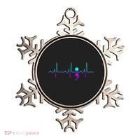 Suicide Awareness Heartbeat Happy Ribbon Support Ornament thumb 0