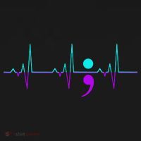 Suicide Awareness Heartbeat Happy Ribbon Support Baby Bodysuit thumb 2