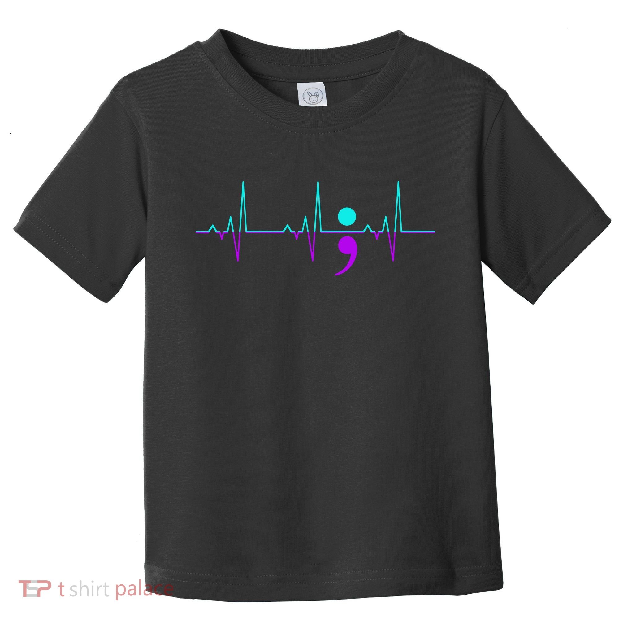 Suicide Awareness Heartbeat Happy Ribbon Support Toddler T-Shirt