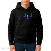 Suicide Awareness Heartbeat Happy Ribbon Support Kids Hoodie thumb 4