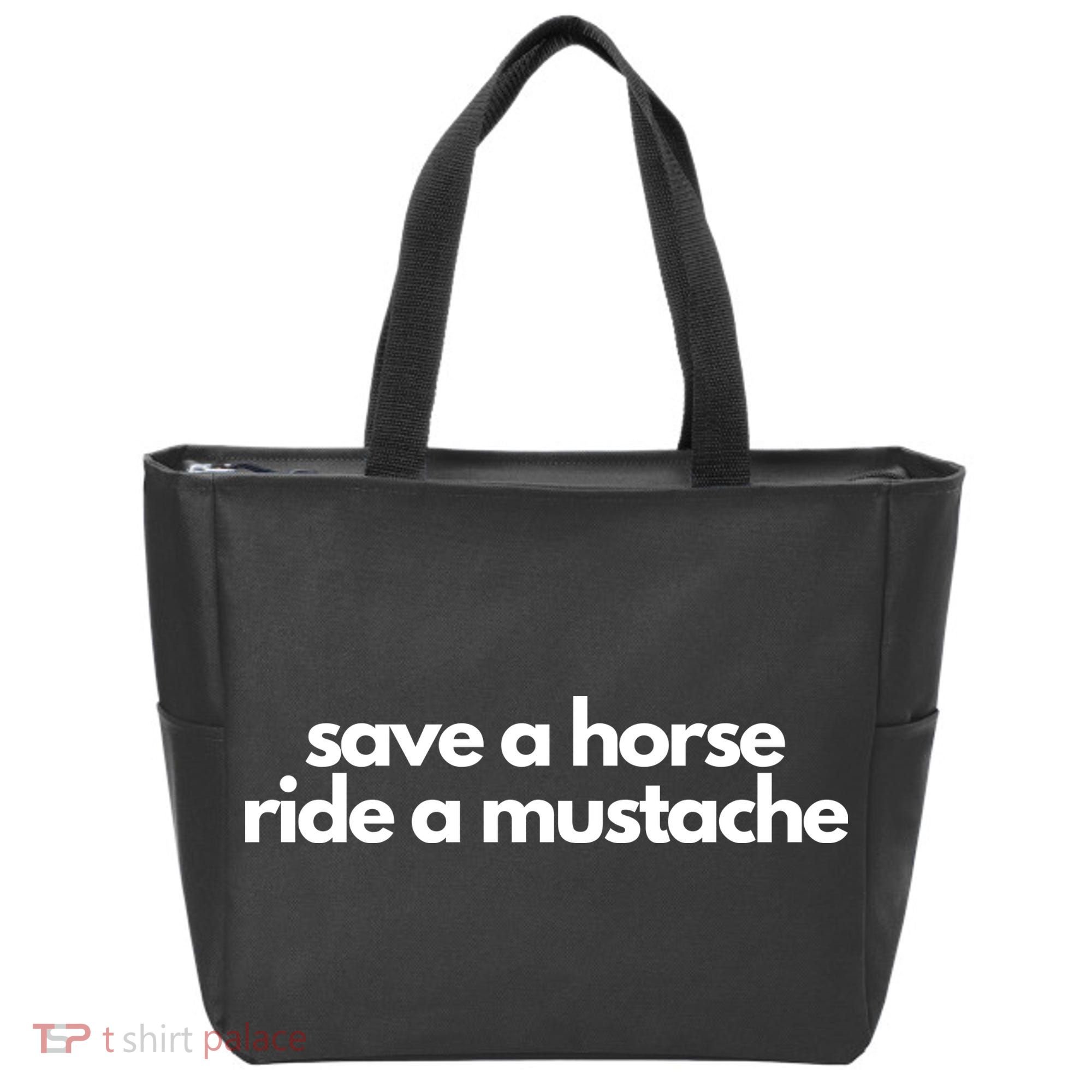 Save A Horse Ride A Mustache Tote Bag