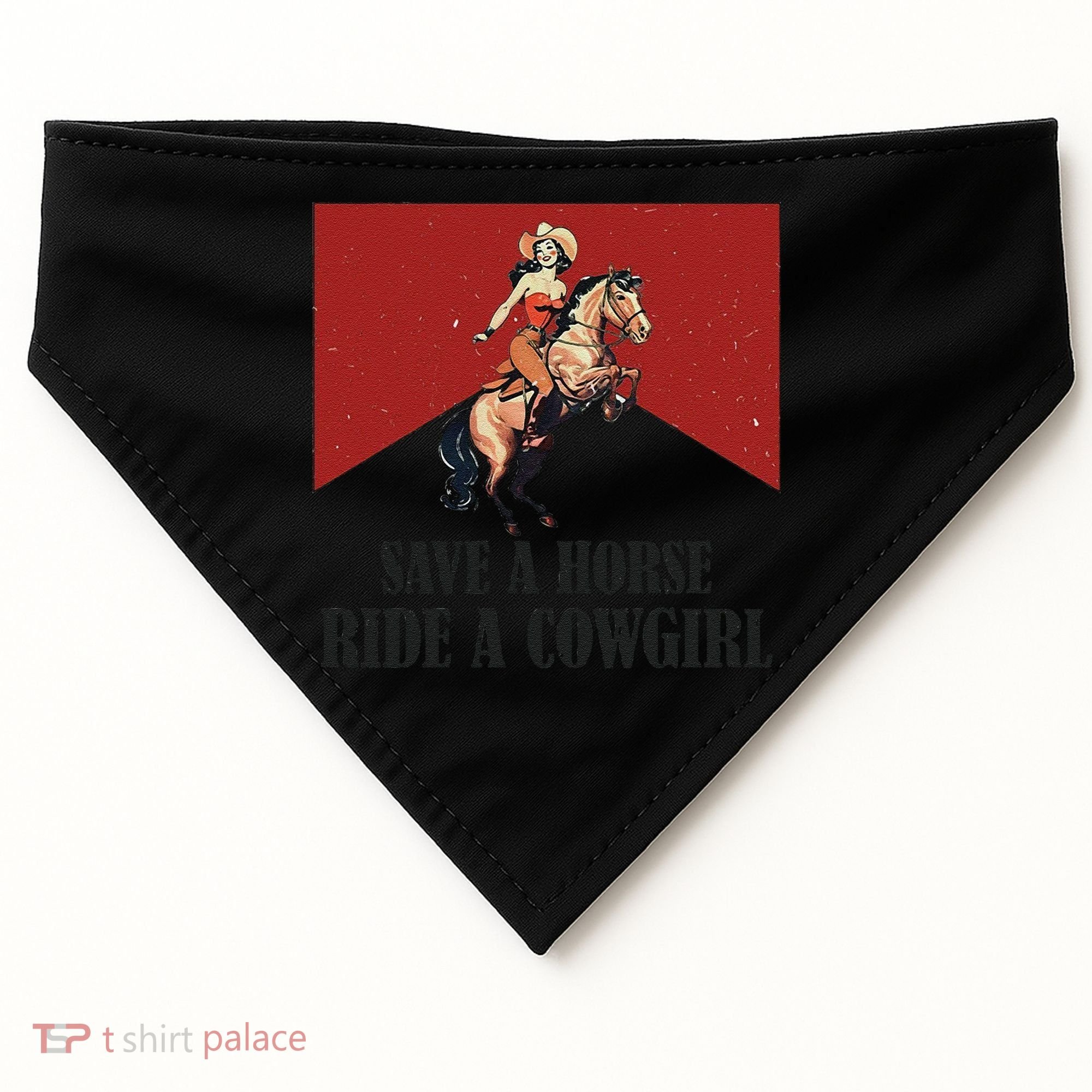 Save A Horse Ride A Cowgirl USA-Made Doggie Bandana