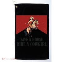 Save A Horse Ride A Cowgirl Golf Towel thumb 0