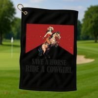 Save A Horse Ride A Cowgirl Golf Towel thumb 1