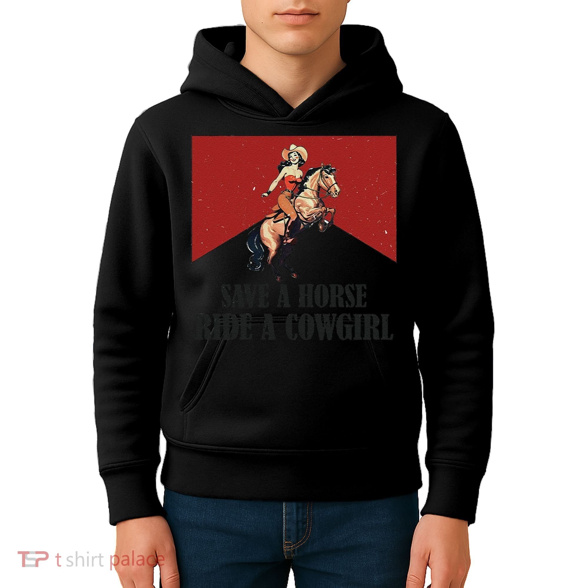 Save A Horse Ride A Cowgirl Kids Hoodie