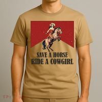Save A Horse Ride A Cowgirl T-Shirt thumb 3