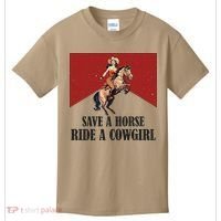 Save A Horse Ride A Cowgirl Kids T-Shirt thumb 0