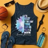 Suicide Awareness Its Okay If The Only Thing You Do Today Is Breathe Tank Top thumb 4