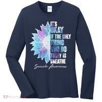 Suicide Awareness Its Okay If The Only Thing You Do Today Is Breathe Women's Long Sleeve Shirt thumb 0