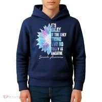 Suicide Awareness Its Okay If The Only Thing You Do Today Is Breathe Kids Hoodie thumb 4
