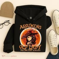 S Assuming IM Just An Old Lady Was Your First Mistake V Neck Hoodie thumb 4
