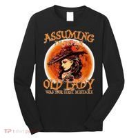 S Assuming IM Just An Old Lady Was Your First Mistake V Neck Long Sleeve Shirt thumb 0