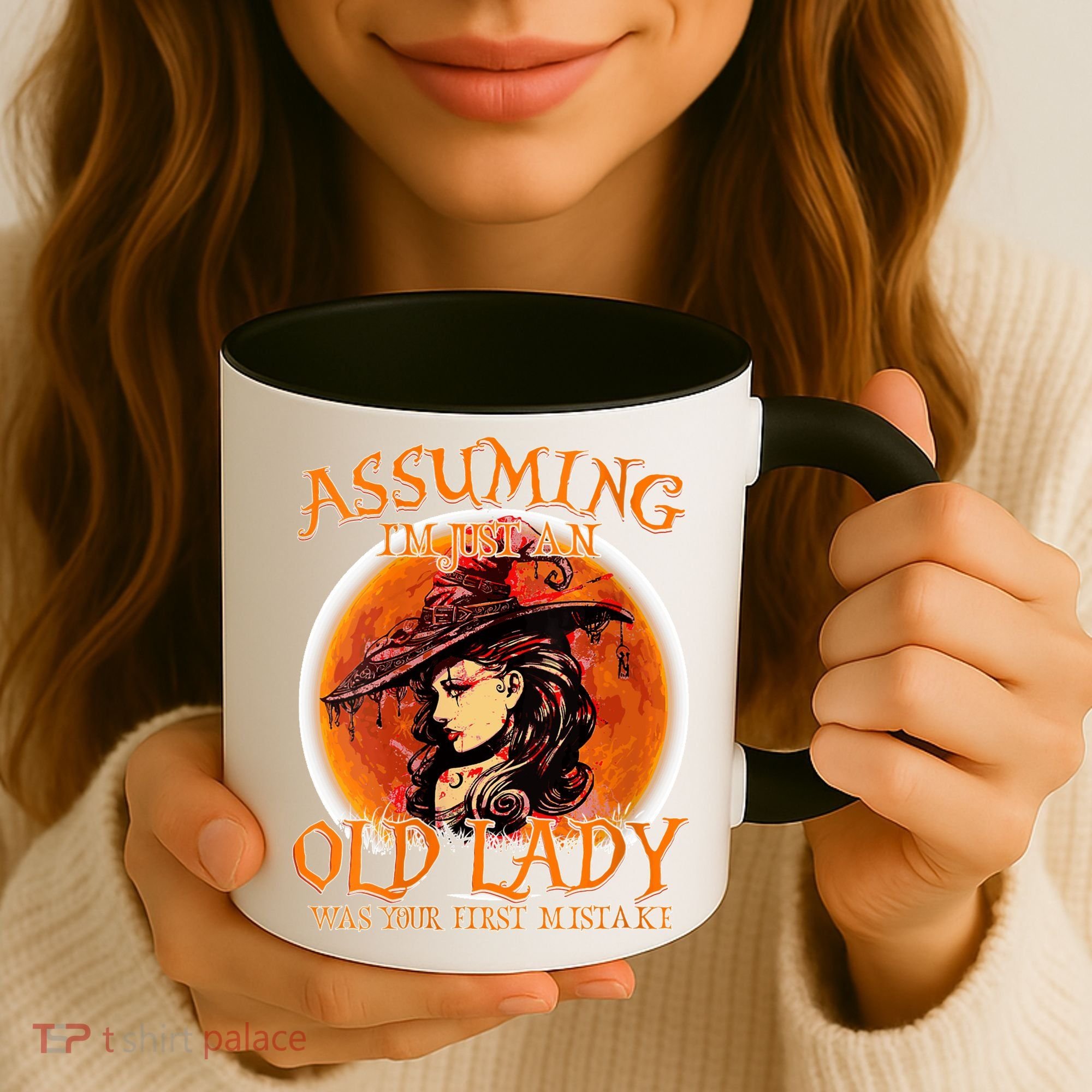 S Assuming IM Just An Old Lady Was Your First Mistake V Neck Coffee Mug