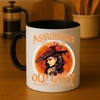 S Assuming IM Just An Old Lady Was Your First Mistake V Neck Coffee Mug thumb 4