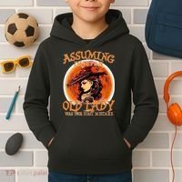 S Assuming IM Just An Old Lady Was Your First Mistake V Neck Kids Hoodie thumb 2