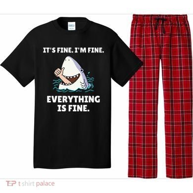 Shark Attack It’S Fine I’M Fine Everything Is Fine Pajama Set