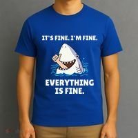Shark Attack It’S Fine I’M Fine Everything Is Fine T-Shirt thumb 3