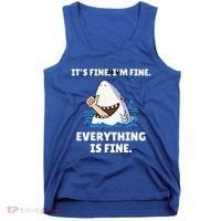 Shark Attack It’S Fine I’M Fine Everything Is Fine Tank Top thumb 0