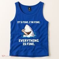 Shark Attack It’S Fine I’M Fine Everything Is Fine Tank Top thumb 2