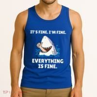 Shark Attack It’S Fine I’M Fine Everything Is Fine Tank Top thumb 3
