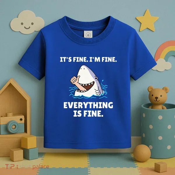 Shark Attack It’S Fine I’M Fine Everything Is Fine Toddler T-Shirt