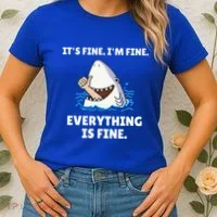 Shark Attack It’S Fine I’M Fine Everything Is Fine Women's T-Shirt thumb 2