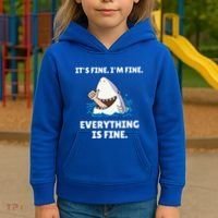 Shark Attack It’S Fine I’M Fine Everything Is Fine Kids Hoodie thumb 3