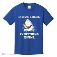 Shark Attack It’S Fine I’M Fine Everything Is Fine Kids T-Shirt thumb 0