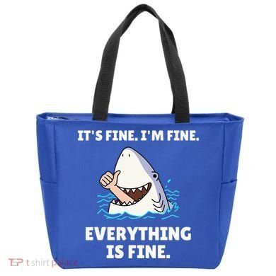 Shark Attack It’S Fine I’M Fine Everything Is Fine Tote Bag