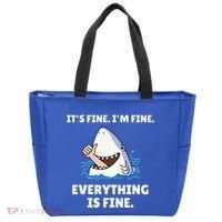 Shark Attack It’S Fine I’M Fine Everything Is Fine Tote Bag thumb 0