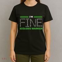 Scoliosis Awareness I´M Fine Green Ribbon Fighter T-Shirt thumb 4
