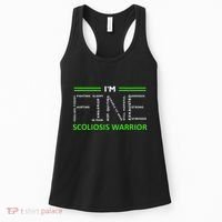 Scoliosis Awareness I´M Fine Green Ribbon Fighter Women's Tank Top thumb 0