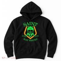Saint Hat Tricks Funny Hockey St Patricks Day Hoodie thumb 0