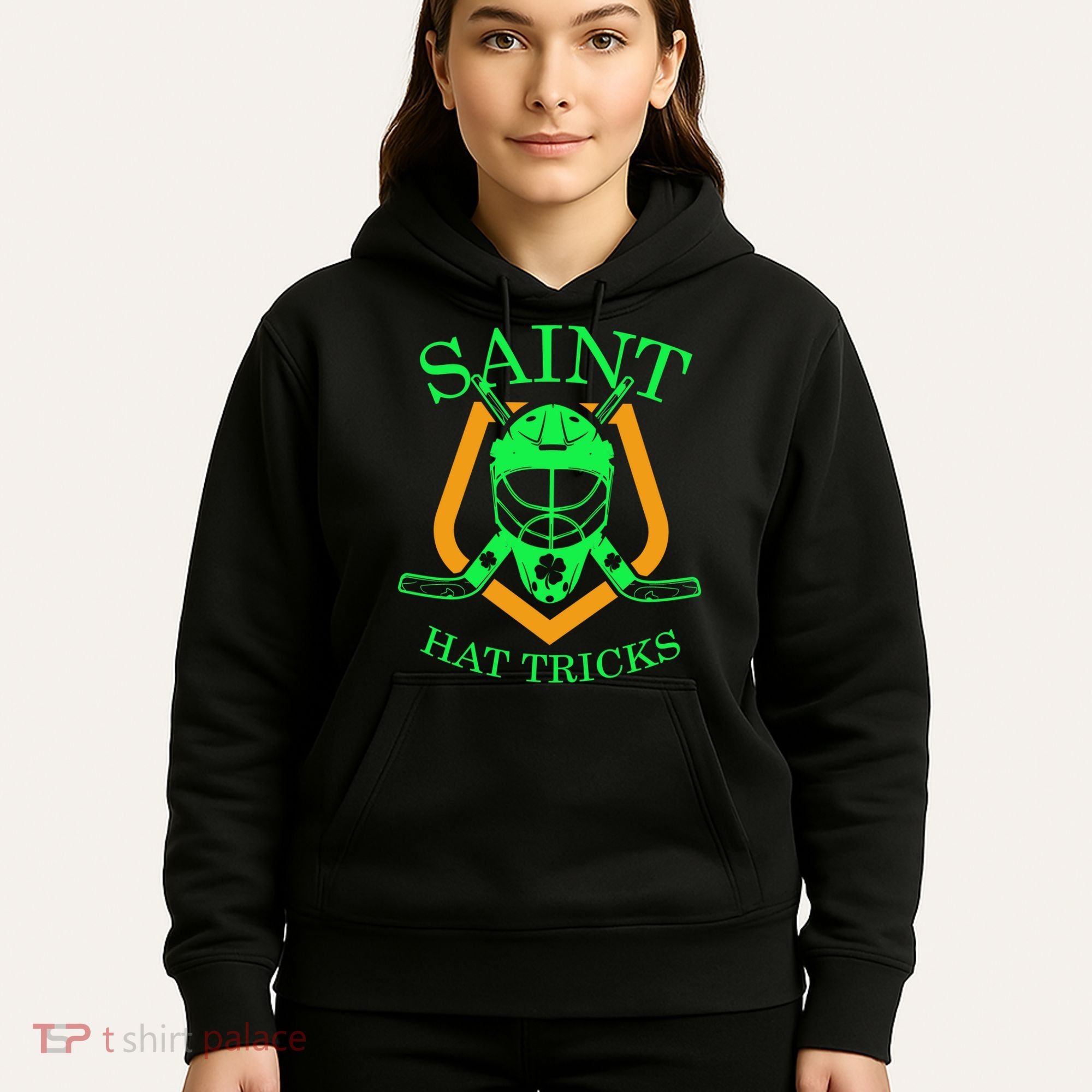 Saint Hat Tricks Funny Hockey St Patricks Day Hoodie