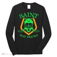 Saint Hat Tricks Funny Hockey St Patricks Day Long Sleeve Shirt thumb 0