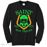 Saint Hat Tricks Funny Hockey St Patricks Day Sweatshirt thumb 0