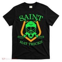 Saint Hat Tricks Funny Hockey St Patricks Day T-Shirt thumb 0