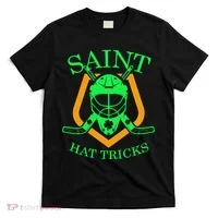 Saint Hat Tricks Funny Hockey St Patricks Day T-Shirt thumb 0