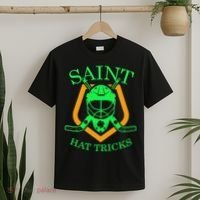 Saint Hat Tricks Funny Hockey St Patricks Day T-Shirt thumb 2