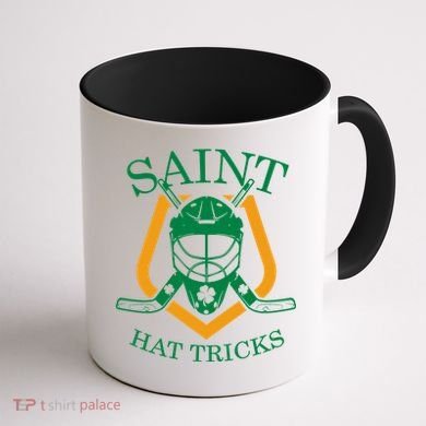 Saint Hat Tricks Funny Hockey St Patricks Day Coffee Mug back