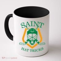 Saint Hat Tricks Funny Hockey St Patricks Day Coffee Mug thumb 0