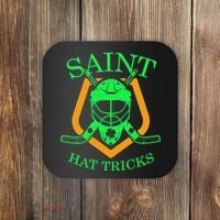 Saint Hat Tricks Funny Hockey St Patricks Day Coaster thumb 0
